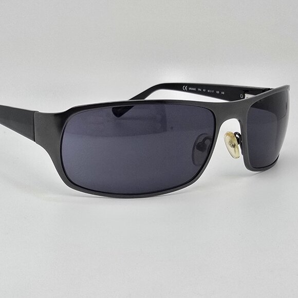 Banana Republic Brian Satin Gunmetal Frame Dark Grey Lens Sunglasses w Case 61mm - Picture 7 of 16